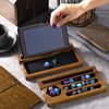 Briwooody Walnut Dice Box 4.8 x 9 Inch Handmade Dice Tray for Rolling with Dice Storage Phone Tablet Stand Magnetic Lock Secures Lid Portable Dice Tray for Tabletop RPG Board Games Gift(Regular)