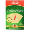 Melitta 620122 40 Count #1 Natural Brown Cone Coffee Filters (Pack of 5)