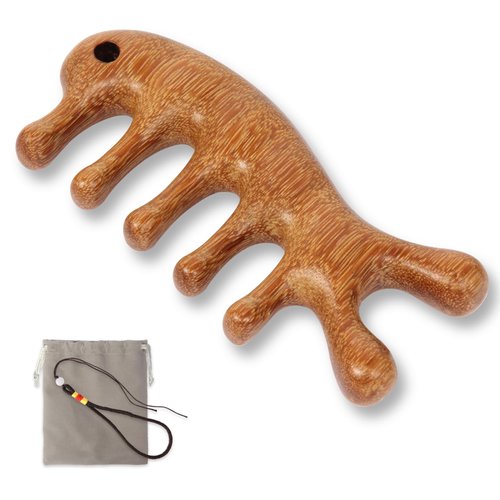 Scalp Massage Comb Hair Comb Green Sandalwood Wide Tooth Combs Massager Comb for Body Relief Natural Wooden Comb for Women Men