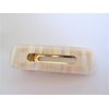 Generic 2 1/2 inch pearly white iridescent open alligator hair clip barrette