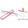 3 Packs Pocket Readers Ultra Slim Compact Reading Glasses Spring Temple w/Portable Pocket Clip Aluminum Case Pink +2.75