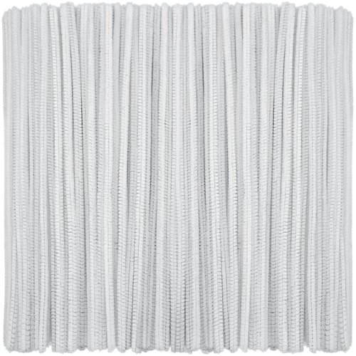 Hapeper 200 Pieces Christmas Pipe Cleaners Chenille Stems for Arts Crafts Projects Supplies (White)