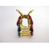 Generic Medium small multi- colored jeweled antique bronze metal hair claw clip