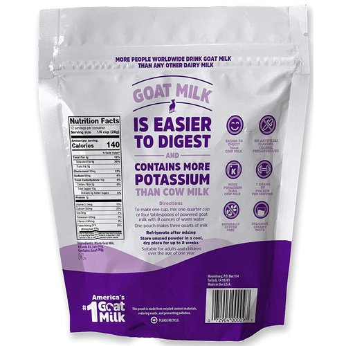 Meyenberg Whole Powdered Goat Milk, Gluten Free, Vitamin D, 12 Oz (Pack of 1)