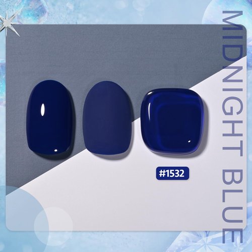 GAOY Deep Blue Gel Nail Polish, 16ml Soak Off Gel Polish, UV Light Cure for Nail Art DIY Manicure at Home, 1532 Midnight Blue