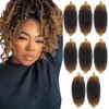 WIGER Marley Twist Braiding Hair Three-tone 1B/30/27 Afro Kinky Curly Crochet Hair Bundle 18 Inch 8 Packs Ombre Brown to Blonde Crochet Hair Weave for Braids Synthetic Pre-Separated Spring Afro Twist Hair Extensions for Faux Locs (1B/30/27)
