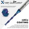 XDENGP 3 Flute Up&Down Cut Compression Spiral Router Bit for CNC, 1/8" Cutting Diameter, 1" Cutting Length 1/4" Shank with NACO Coated Carbide End Mill for Wood Carving Engraving Grinding Grooving