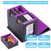 MTG Deck Box for Commander with Dice Tray,Designed for MTG Commander Card Deck Box Fits 200+ Double Sleeved Cards,Card Storage Box with 3 Dividers 2 Card Holder