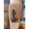 SanerLian Set of 5 Waterproof Temporary Fake Tattoo Stickers Grey Anchor Ship (SF4369)
