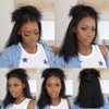 RHAH Ready to Wear Glueless Wigs Human Hair Kinky Straight 13x6 HD Lace Front Wigs for Black Women 10 Inch Bob Wigs with Baby Hair Pre Plucked Bleached Knots 150% Density Yaki Straight Human Hair Wig