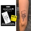 INKARTLINK Temporary Tattoos, Semi Permanent Tattoo Adult Art Design Waterproof Temp Tattoo Party Favors Tattoo Stickers Realistic Look, No Adhesive, Lasts 1-2 Weeks Black (Flowers Lines)