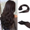 SILIERFUN Clip in Hair Extensions Real Human Hair, 22 Inch 120g 8pcs Human Hair Extensions Clip In Human Hair, Dark Brown Hair Extensions Clip In Real Hair Coloured Remy Human Hair Extensions