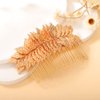 Teyglen Leaf Bride Wedding Hair Comb Handmade Gold Leaves Side Comb Gold Hair Pieces Bridal Headpieces Hair Accessories for Women Bridesmaid Girl