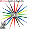 CATENESS Cat Worm Toy Cat Wand Replacement, 20 PCS Worm Cat Toy Refills, Cat Wand Attachments Worm for Cat Toys