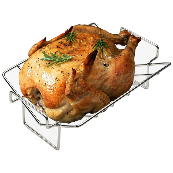 BONPAZ Turkey Roasting Rack, Green Egg BBQ Rib Rack - Stainless Dual-Purpose Rib Racks for Smoking, V-Shaped Turkey Racks for Roasting Pan, Ideal for Big Green Egg, Kamado Joe, Char-Griller Akorn etc