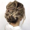 Gorais Gold Leaf Wedding Hair Comb Brides Hair Pieces Crystal Rhinestone Bridal Hair Accessories for Women and Girls