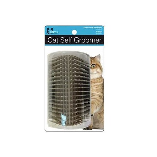 Cat Self Groomer with Catnip Pouch,Cats Corner Massage Comb Grooming Brush Tool for Kitten Puppy