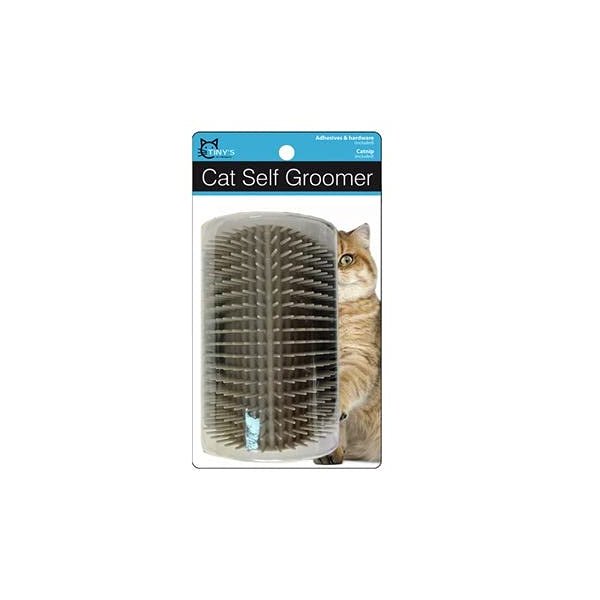 Cat Self Groomer with Catnip Pouch,Cats Corner Massage Comb Grooming Brush Tool for Kitten Puppy
