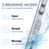 Sonic-FX Solo Electric Toothbrush w/ 10 Brush Heads + 1 Interdental, Charcoal Bristles, Rechargeable, Charging/Storage Base, 3 Brush Modes, Smart Timer, 2 Months Use on Full Charge, White Color