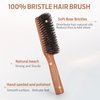 BRUSHZOO Boar Bristle Brush for Men's Fine to Normal Hair - Beech Handle Hairbrush for Hair & Beard Grooming