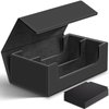 Homthy 1200+ Card Deck Case for Trading Cards, Leather Magnetic Closure Commander Card Storage Box Magic Card Protectors Fit for Sports Cards, Game Card Standard Cards (Black)