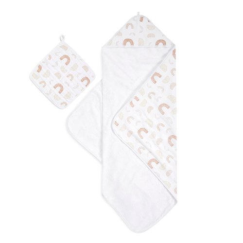 aden + anais Muslin Backed Hooded Towel Set, Keep Rising