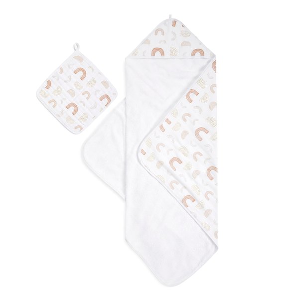 aden + anais Muslin Backed Hooded Towel Set, Keep Rising