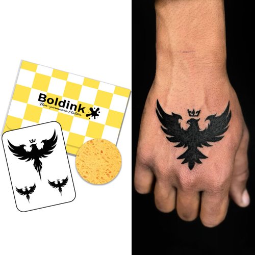 Boldink Temporary Tattoos, semi permanent tattoos, 15-day long lasting tattoo sticker, waterproof and anti-reflective, unique design（Wing 4）