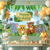 Avezano Safari Happy Birthday Banner Jungle Animals Happy Birthday Backdrop Jungle Animal Theme Birthday Party Decorations Safari Happy Birthday Party Supplies 70.8 x 43.3 Inch