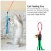 LUOZZY 16 Pcs Cat Teaser Wand Metallic Foil Tassel Cat Wand Toy Replacement with Bell Interactive Catcher Teaser for Pet, Random Color