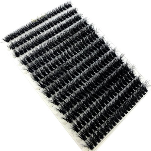 HBZGTLAD New 3D fluffy Soft Ribbon 60D/80D Mink Eyelashes Bundles Eyelashes DIY Individual Clusters Lash Extensions Natural Mink Lashes (280FANS Fluffy 60D)