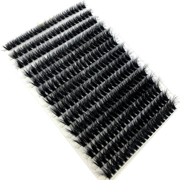HBZGTLAD New 3D fluffy Soft Ribbon 60D/80D Mink Eyelashes Bundles Eyelashes DIY Individual Clusters Lash Extensions Natural Mink Lashes (280FANS Fluffy 60D)