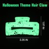 Halloween Hair Claw for Women, Glowing Ghost Hair Claw Bat Witch Hat Hair Clips Square Claw Clip for Thick and Thin Hair Strong Hold Glowing in Dark Hair Accessories for Halloween Party Decor