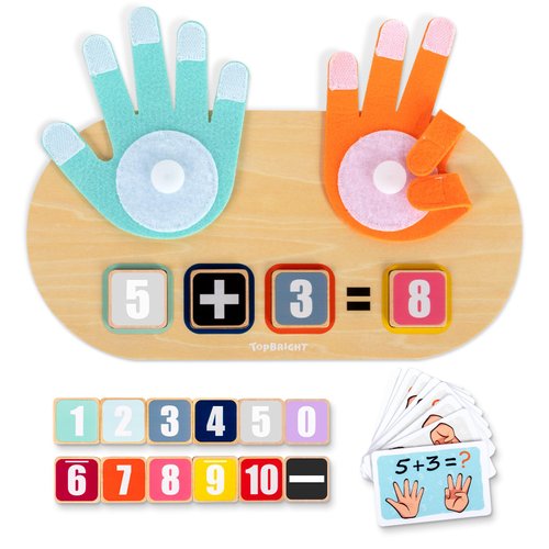 TOP BRIGHT Educational Learning Number Toys for Toddlers 2-4 Years, Kids Finger Counting Math Number Blocks Homeschool Supplies, Montessori Toys for 3 4 5 Year Old