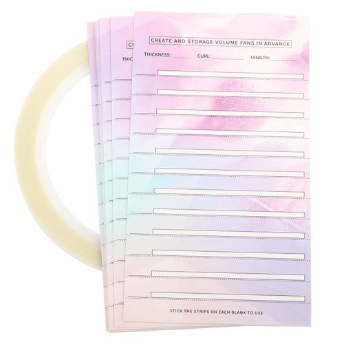 10PCS False Eyelash Fans Paper Card Eyelash Extension Storage Card with Double Sided Adhesive Tape Quick Flower Storage Grafting Kit for Display Rack for Women Girl Eyelash Extension Storage Card