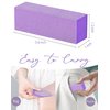 Maryton Nail Buffer Block, Medium/Fine Grit 100/180 Finishing Buffers for Acrylic Nails Gel Polish Nails, 3 Way Professional Pedicure Manicure Buffer Kits, 5 Count (Purple)