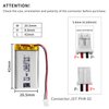 EEMB 3.7V Lipo Battery 620mAh 852040 Lithium Polymer ion Battery Rechargeable Lithium ion Polymer Battery with JST Connector Make Sure Device Polarity Matches with Battery Before Purchase!!!