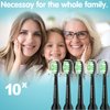 Jiuzhoudeal Toothbrush Replacement Heads for Philips Sonicare DiamondClean ProtectiveClean 4100 5100 6100 C2 G2 Electric Toothbrush Brush Heads Black, 10 Pack