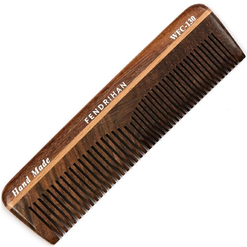 Fendrihan Wooden Double-Tooth Pocket Barber Grooming Comb (5.1 Inches)