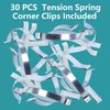 Window Screen Tension Spring Corner Clips, Holding Screen Sliding in Aluminum Channel Safely and Securely, ¼” Wide 2-3/4” Long, 30 PCS
