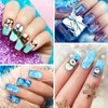168 Pieces Christmas Full Wrap Nail Art Stickers Snowflakes Snowman Deer Nail Polish Stickers Self-Adhesive Holiday Winter Nail Art Decal Strips with Nail File for Women DIY Nail Decoration