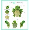 DolliBu Sea Turtle Hand Puppet - Super Soft Stuffed Animal Hand Puppets for Kids, Educational Hand Puppet Plush Toy for Kids and Adults, Ocean Life Animal Puppet for Teaching and Puppet Show - 10 Inch