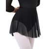 Gorchnc Pull on Ballet Skirt for Women Adult Girls Toddler Dance Skirt Mesh Ballerina Skirt Stretchy Ballet Dance Skirt Black