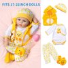PEDOLLTREE Reborn Baby Dolls Clothes Accessories Yellow Duck 9pcs Set with Backpack Diaper for 17-22 Inch Reborn Doll Newborn Girl&Boy