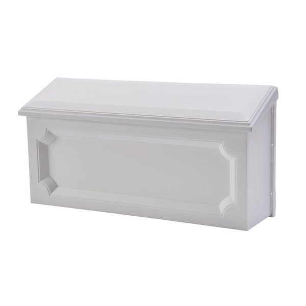 Gibraltar Mailboxes Windsor Small Capacity Rust-Proof Plastic White, Wall-Mount Mailbox, WMH00W04