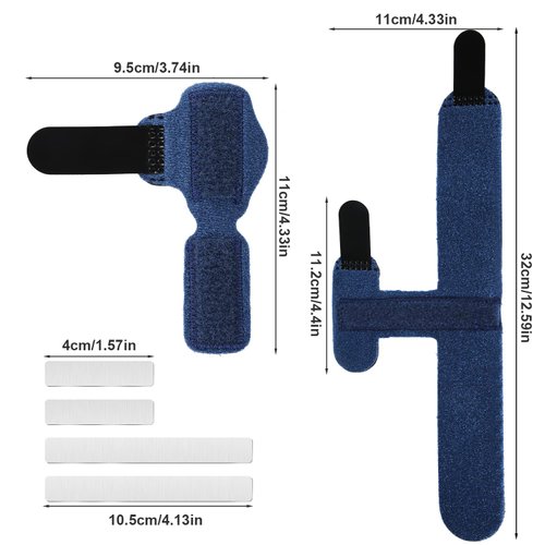 2pcs Toe Splints for Straightening, Dark Blue Toe Brace for Broken Toe straighteners for Hammer Toes Crooked Toes Bent Toes (2 Styles)