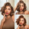 Bob Wig Human Hair Chocolate Brown Lace Front Wig Human Hair for Women 13x4 HD Body Wave Lace Front Wigs Human Hair Color 4 Glueless Wigs Human Hair Pre Plucked with Baby Hair 180% Density 8 Inch
