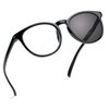 LifeArt Bifocal Reading Glasses, Transition Photochromic Dark Grey Sunglasses, Oval Frame, Computer Reading Glasses, Anti Glare (Black, 0.00/+1.75 Magnification)