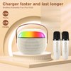 Mini Karaoke Machine for Kids and Adults, Portable Bluetooth Speaker with 2 Variable Sound Wireless Microphones for 4,5,6,7,8,9,12 + Girl, Kids Toys Birthday Gifts for 4-12 Years Old Girl Boys-Cream