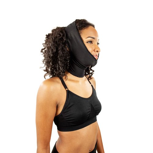 Post Surgery Compression Face Mask – Great for a Face Lift Kit, Oral Maxillofacial Surgery, Neck Lift or Neck Surgery, Weight Loss Surgery Recovery Kit – French Drape Facial Wraps by ContourMD Style9F